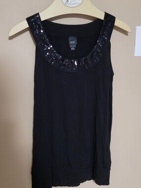 💜2 for $10💜 Bundle and save Esprit Black Sequin-Trim Tank Top